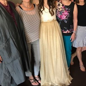 Jenny Yoo Gold Skirt (from BHLDN)